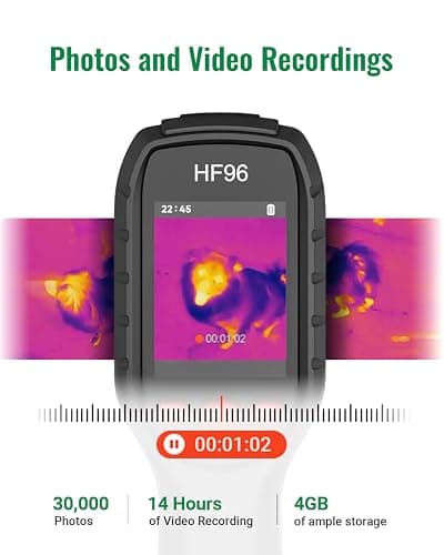 HF96 Thermal Camera with AI Scene Detection, Laser Pointer, 240x240 Super Resolution, -4°F~1022°F, Thermal Imaging Camera for HVAC Electrical Building Inspection,25Hz Infrared Camera,11h Runtime thumbnail 5
