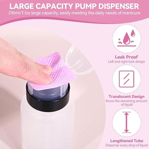 ShanySheny 600PCS Lint Free Nail Wipes with 7.1oz Acetone Dispenser | Non-woven Fabric, Acetone Safe, BPA Free, for Toner, Micellar Water, Makeup Remover, Alcohol, Nail Polish Remover thumbnail 4