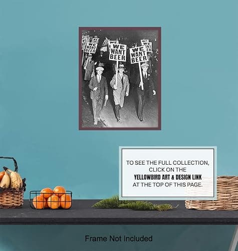Vintage Prohibition Beer Poster LARGE 11x14 - Unique Wall Art Decor for Home, Bar, Cafe - Funny Saying Retro Art Print - Bar Room Decor - Vintage Decorations - Bar Art - Retro Decor - Funny Saying thumbnail 7
