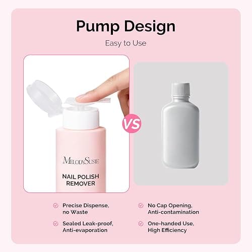 MelodySusie Acetone Nail Polish Remover, 240ML Professional Soak off Gel Nail Polish Remover with Aloe Scent, Quickly & Powerful Remover with Pump for Nail Polish Acrylic Dip Powder, 8 Fl Oz thumbnail 5