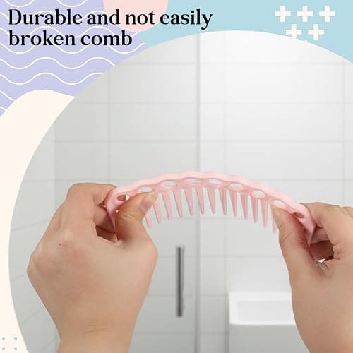 6PCS Hair Comb Set Pink, Stylists Professional Styling Comb Set Wide Fine Parting Rat Tail Hairdressing Double Wide Combs Durable Wides and Fine Tooth Rat Tail Hair Barber Combs for Styling Detangling thumbnail 3