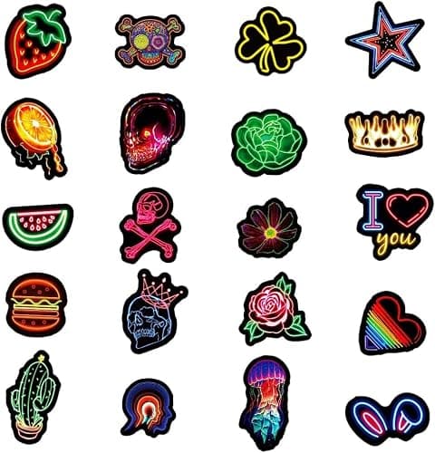 Vintage Aufkleber, Sticker Aesthetic für Wasserflaschen, Scrapbooking, Laptops,Wasserfeste Vinyl Aufkleber für Kinder Mädchen Jugendliche (Neon) thumbnail 6