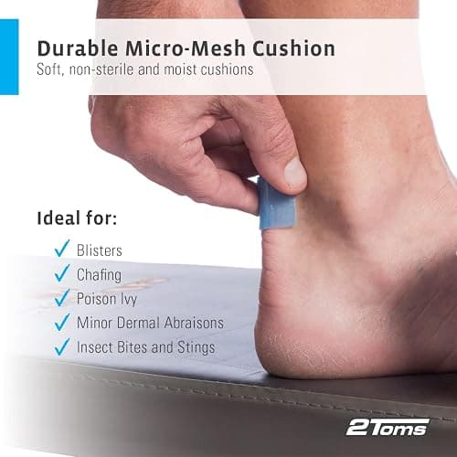 2Toms Skin-On-Skin Hydrogel Squares for Blisters, Chafing, Stings, Irritations, and Pain Relief, 200 1-Inch Squares thumbnail 3