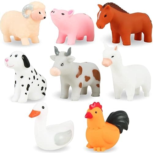 XY-WQ Bath Toys No Hole, for Infants 6-12& Toddlers 1-3, No Hole Bathtub Toys (Animal Ⅱ, 8 Pcs with Mesh Bag) - 8 - AnimalsⅡ