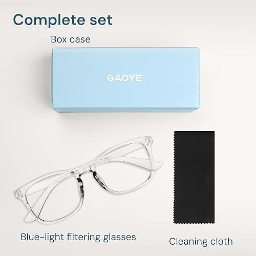 Gaoye Transparent, Clear Blue Light Glasses for Computer & Gaming - Anti UV Ray Lenses, Scratch-Resistant & Comfort Fit thumbnail 7