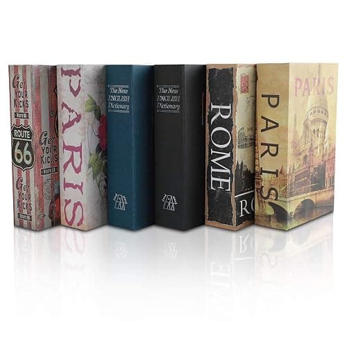 KYODOLED Book Safe with Key Lock,Dictionary Diversion Secret Safe Box,Money Hidden Lock Box,9.5" x 6.1" x 2 .2" Paris Large thumbnail 6