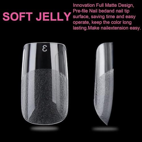 UNA GELLA Nail Tips Short Square, Pre-buff Matte Gel Nails Tips Short Square Nail Tips 120pcs Clear Full Cover False Fake Nails for Nail Extensions DIY Home Salon 12 Sizes for Women thumbnail 8