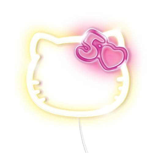 Hello Kitty 50th Anniversary Light-Up Wall Decor β USB Powered Neon LED Sign with Pink and White Lights, Cute Decorative Wall Art for Bedrooms, Parties, and Gifts - Image 1