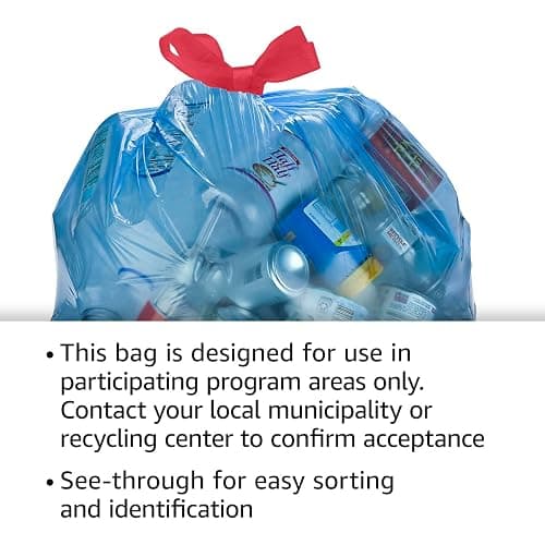 Amazon Basics Blue Recycling Trash Bags, Unscented, 13 Gallon, 60 count, Pack of 1 thumbnail 6