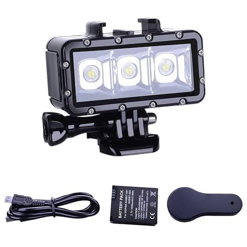 Suptig Diving Light - Waterproof Underwater Light for Gopro Hero 13/12/11/10/9/8/7/6/5/4/3/3+/Session/AKASO/DJI Osmo - 147ft (45m) - Image 1