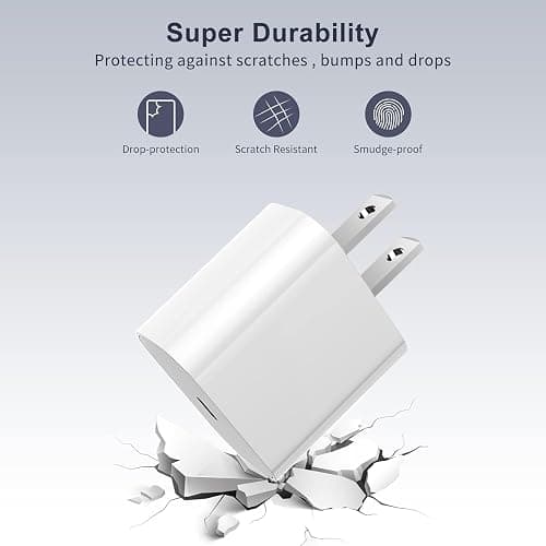 iPhone Fast Charger,Type C Wall Charger Block Plug and 10ft USB C to Lightning Charging Cable Cord Long,Power Adapter Cube Brick Box for Apple iPhone 14 Pro Max/14 Plus/14/13/12 Mini/11/XS Max/XR/iPad thumbnail 3