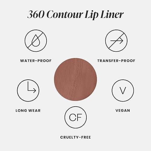 Wonderskin Lipliner Pencil - 360 Contour Lipliner, Long Lasting, Sharpenable Lip Pencil, Waterproof and Transfer-Proof Nude Lip Liner (Walnut) thumbnail 5