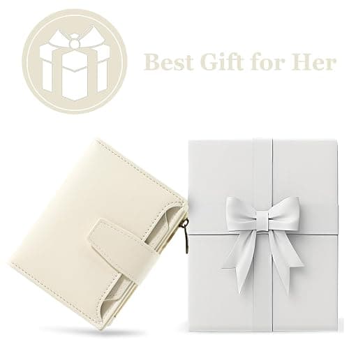 Airkit Small Wallet Women RFID Blocking Soft Leather Bifold Compact Card Holder Wallet for Women with Zipper Coin Pocket 4 ID Window thumbnail 7
