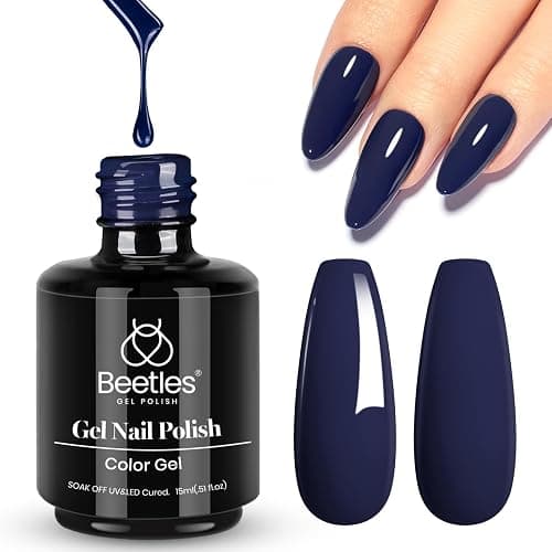 Beetles Gel Nail Polish 15 ml Midnight Navy Blue Solid Dark Blue Deep Color Soak Off LED UV Lamp DIY Decoration Manicure Art Design Salon at Home Gel Nail Gifts for Her thumbnail 9
