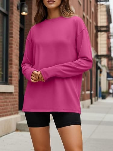 Trendy Queen Womens Oversized Long Sleeve T Shirts 2026 Basic Crewneck Tee Fall Tops Casual Workout Y2K Clothes thumbnail 2
