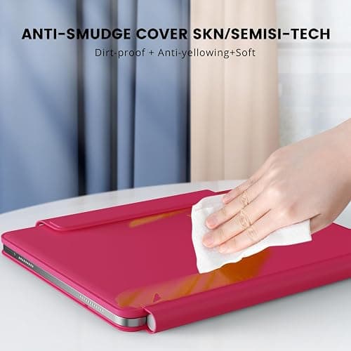 RAYMCRAFT for iPad 11th(A16, 2025)/10th Generation Case with Keyboard, Magic Keyboard 2022, Springy Backlit Keys, Stain-Resistant Surface, Multi-Touch Trackpad, Azalea Red thumbnail 3