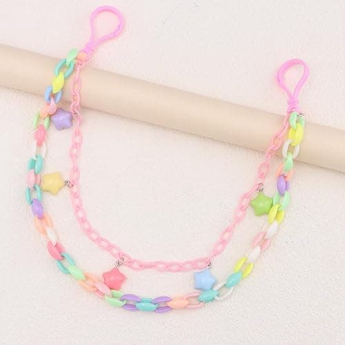 Y2k Cute Rainbow Stars Charm Acrylic Pants Trousers Chain for Women Men Lovely Colorful Star Layered Creative Rock Wallet Belt Pocket Waist Jeans Belly Chains Candy Color Backpack Body Accessories thumbnail 4