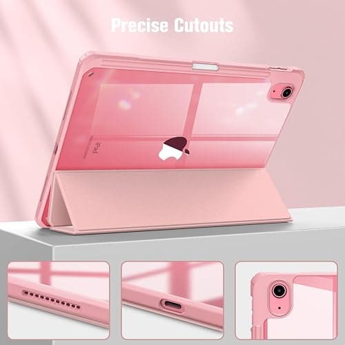 Fintie Hybrid Slim Case for iPad (A16) 11th Generation 11 Inch (2025), iPad 10th Generation 10.9 Inch (2022) - Shockproof Cover with Clear Transparent Back Shell & Pencil Holder, Strawberry Cow thumbnail 9