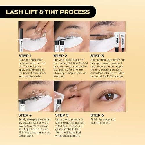 GOLLEE Lash Lift and Black Color Kit Brow Lamination Kit Black Eyelash & Eyebrow Set Eyelash Perm Kit With Detail Instruction and Complete Tools Easy For Beginner Achieve Salon-Quality at Home thumbnail 6