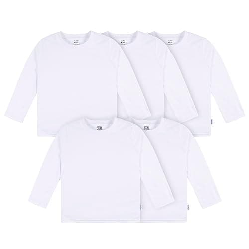 Gerber Baby Toddler 5-Pack Solid Long Sleeve T-Shirts Jersey 160 GSM - 18 Months - White - Image 1