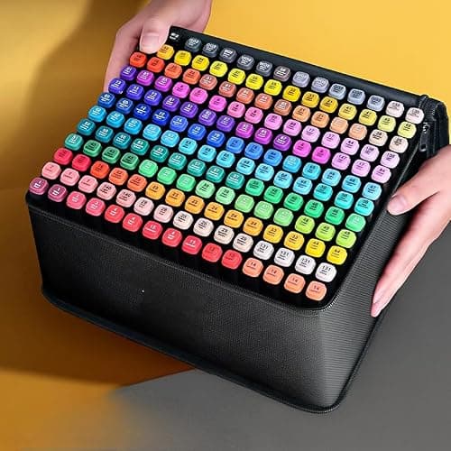 Professional 168 Color Marker Set – Dual Tips brush & Chisel Alcohol-Based Art Pens for Artists, Kids, Students, Adult Coloring & Manga Drawing ıllustration,fashion,art for begginer and professional thumbnail 4