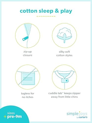 Simple Joys by Carter's Baby Girls' Cotton Footed Sleep and Play, Pack of 2 thumbnail 5