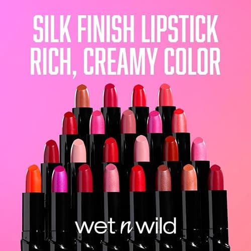 wet n wild Silk Finish Lipstick, Hydrating Rich Buildable Lip Color, Formulated with Vitamins A,E, & Macadamia for Ultimate Hydration, Cruelty-Free & Vegan - Dark Pink Frost thumbnail 6