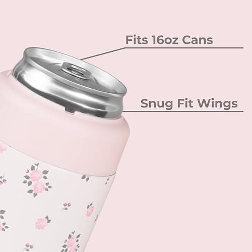 HydroJug Tall Can Cooler 16 oz, Stainless Steel Can Holder, Wildrose thumbnail 3