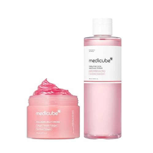 medicube Pink Glow Home Care Duo: PDRN Pink Peptide Toner and Jelly Cream (110ml) | Holiday Stocking Stuffers - Image 1
