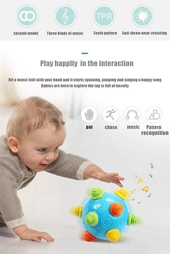 Toddler's Music Dancing Shake Ball - Move, Crawl, Bounce, Sensory Learning for Kids and Babies, Fun Gift for Both Boys and Girls thumbnail 2
