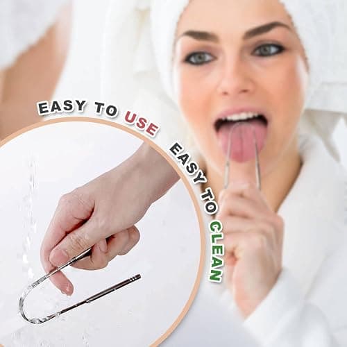 2 Pack Tongue Scraper, 100% Surgical 304 Stainless Steel Tongue Cleaner for Adults And Kids, Professional Tongue Brush for Oral Care, Improve Bad Breath and Fresh Breath thumbnail 6