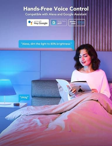 Govee Smart A19 LED Light Bulbs, 1000LM RGBWW Dimmable, Wi-Fi & Bluetooth Color Changing Light Bulbs, Works with Alexa & Google Assistant No Hub Required, 75W Equivalent Smart Bulbs, 2 Pack thumbnail 5
