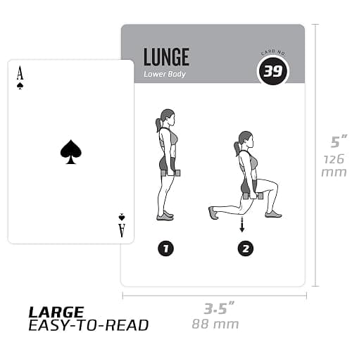 NewMe Fitness Dumbbell Workout Cards, Fitness Deck for Women and Men | Bodyweight Exercise Cards, Pilates Workout Cards, Dumbbell Compatible, Resistance Band Ready, (Dumbbell, Vol 1 ) Portable thumbnail 3