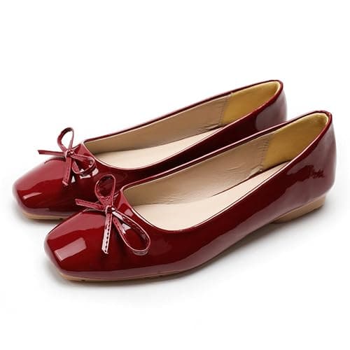 Dear Time Women's Casual Foldable Ballet Flats Square Toe Ballerina Flats Shoes Comfortable - Image 1