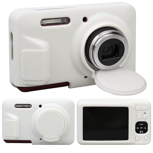 RAIALL Case for KODAK PIXPRO FZ55 Digital Camera, Soft Silicone Protective Case for KODAK PIXPRO FZ55 Vlogging Camera, Lightweight FZ55 Camera Case Cover Grip Body Skin, White - Image 1