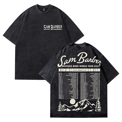 Sam Barber Restless Mind US Tour 2025 T-Shirt Crewneck Short Sleeve Cotton Washed Tee Women Men Streetwear Tops - Image 1
