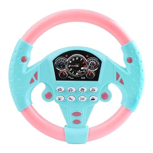 FQRDKT Portable Steering Wheel Wheel Toy Simulation Steering Wheel for Outdoor Garden, Pink thumbnail 7