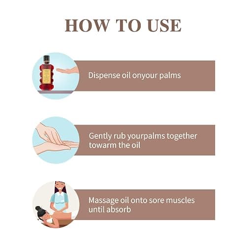 Ingwer Massageöl für Entspannen, Massieren Gelenkschmerzen Linderung massage öl Ginger Massage Oil Feuchtigkeitsspendendes Körperöl für Männer und Frauen 8,8 Unzen thumbnail 6