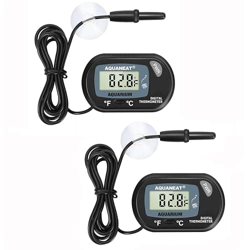 AQUANEAT 2 Pack Aquarium Thermometer, Fish Tank Thermometer, Digital Temperature Test, with Large LCD Display - Image 1
