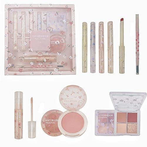 Makeup Kit for Women 8 Pieces Makeup Sets, 4 Color Lipsticks& Eyeshadow, Eyebrow Pencil, Concealer, Blush Palette 8Pcs Gift Box Makeup Bundle Value Set - Image 1
