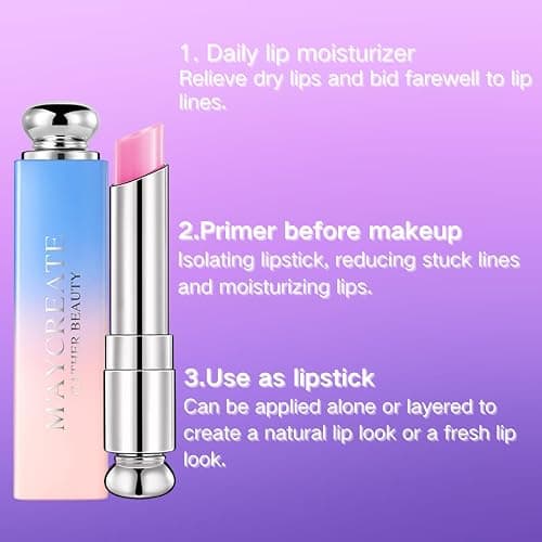 3Packs Colour Changing Lip Balm - Tinted Lip Balm Clear Flower Jelly Lipstick,Nutritiousv Moisturizer lip Balm Temperature Color Change Natural Lipstick Lip Repair Protection For Teenage Girl thumbnail 5