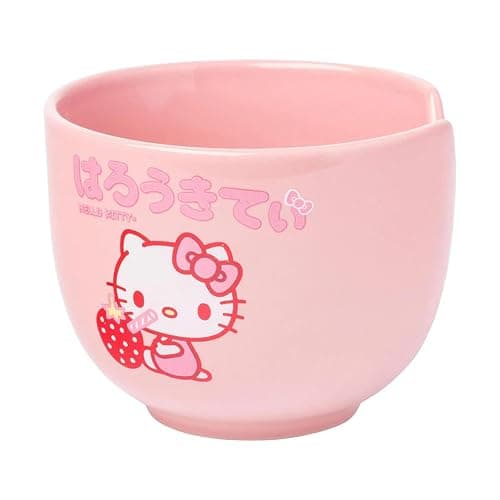 Silver Buffalo Sanrio Hello Kitty Strawberry Milk Japanese Character Ceramic Ramen Noodle Rice Bowl with Chopsticks, Microwave Safe, Pink, 20 Ounces thumbnail 6