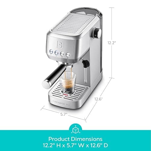 CASABREWS 3700 Essential Espresso Machine 20 Bar, Stainless Steel Cappuccino & Latte Machine with Steam Frother for Home, 43.9oz Water Tank, Silver thumbnail 3