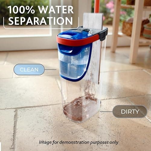 Vileda H2PrO Flat Mop & Bucket Set 100% Separate Clean and Dirty Water | Mop with Clean Water, Compact Storage, White Microfibre Refill, Hygienic Cleaning System, Frustration-Free Packaging thumbnail 4