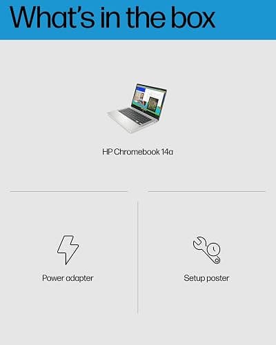 HP Chromebook 14 Laptop, Intel Celeron N4120, 4 GB RAM, 64 GB eMMC, 14" HD Display, Chrome OS, Thin Design, 4K Graphics, Long Battery Life, Ash Gray Keyboard (14a-na0226nr, 2022, Mineral Silver) thumbnail 8