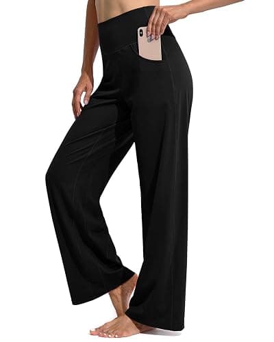 Promover Wide Leg Pants Woman Yoga Pants with Pockets Stretch Loose Casual Lounge Sweatpants Petite/Regular/Tall thumbnail 2