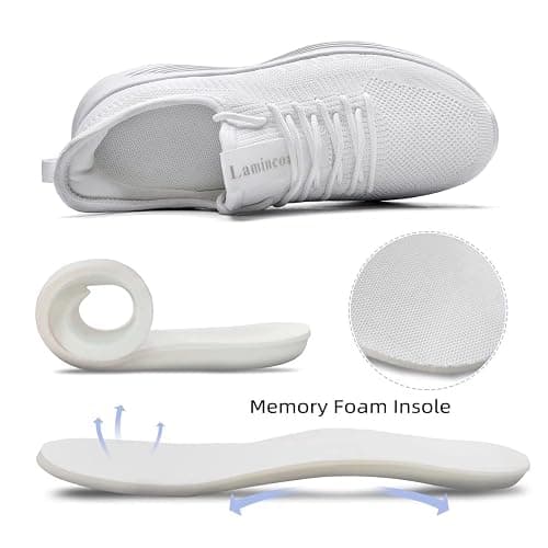 Lamincoa Women's Slip‑On Walking Sneakers, Lightweight Running Shoes | Tennis,Comfortable,Mesh,Non‑Slip,Workout,Fashion,Memory Foam,Athletic thumbnail 7