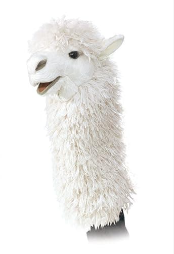 Folkmanis Alpaca Stage Puppet, White (2885) - Image 1