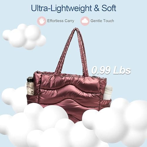 Y.U.M.C. Quilted Puffer Tote Bag for Women- Stylish Multi-Way Carrying Shoulder Bag with Laptop Compartment thumbnail 5