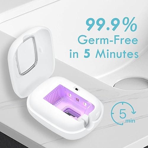RILIZER UV Toothbrush Sanitizer Cover, Rechargeable Travel Cap with Magnetic Wall Mount, Portable Cleaner for Any Size Toothbrush - White thumbnail 3
